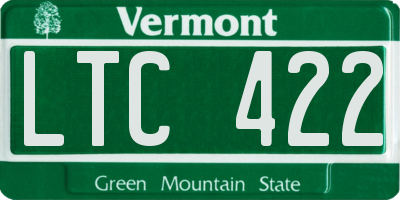 VT license plate LTC422