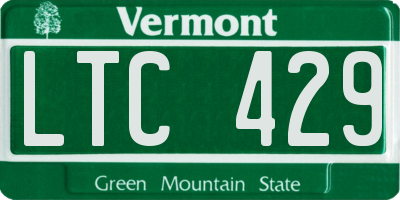 VT license plate LTC429