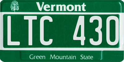 VT license plate LTC430