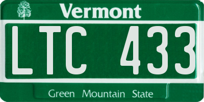 VT license plate LTC433