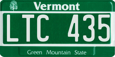 VT license plate LTC435