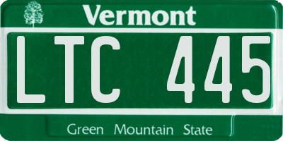 VT license plate LTC445
