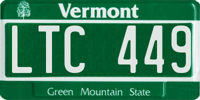 VT license plate LTC449