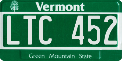 VT license plate LTC452