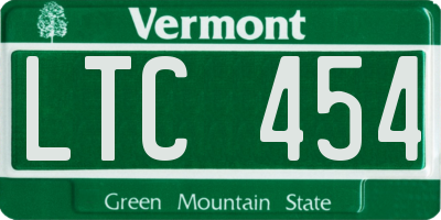 VT license plate LTC454