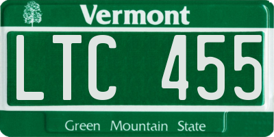 VT license plate LTC455