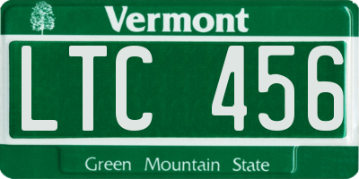VT license plate LTC456