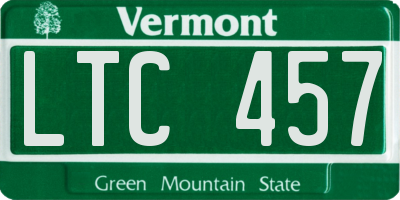 VT license plate LTC457