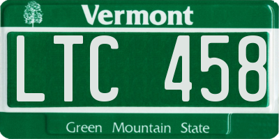 VT license plate LTC458