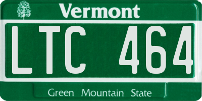 VT license plate LTC464