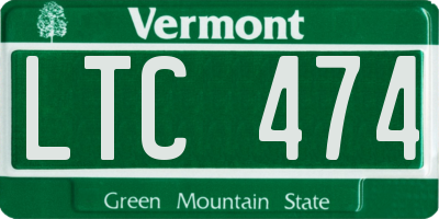 VT license plate LTC474