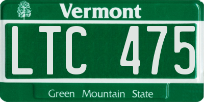 VT license plate LTC475