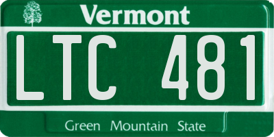 VT license plate LTC481