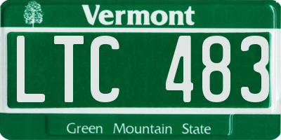 VT license plate LTC483