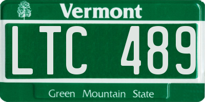 VT license plate LTC489