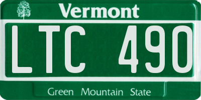 VT license plate LTC490