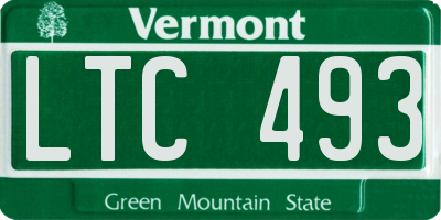 VT license plate LTC493