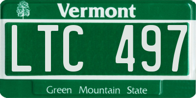 VT license plate LTC497