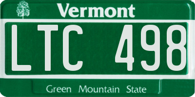 VT license plate LTC498
