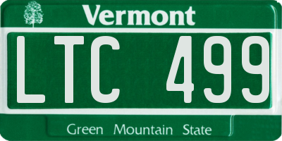 VT license plate LTC499