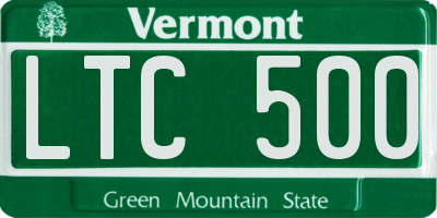 VT license plate LTC500