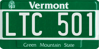 VT license plate LTC501