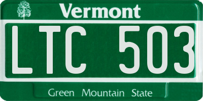 VT license plate LTC503