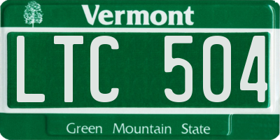 VT license plate LTC504
