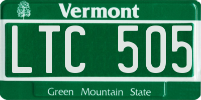 VT license plate LTC505