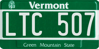 VT license plate LTC507