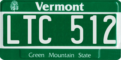 VT license plate LTC512