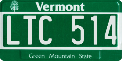 VT license plate LTC514