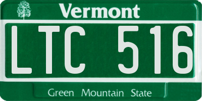 VT license plate LTC516