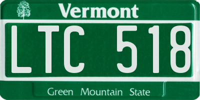 VT license plate LTC518