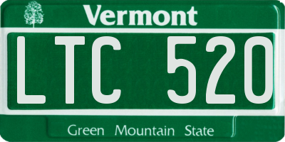 VT license plate LTC520