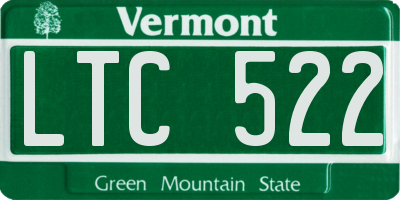 VT license plate LTC522
