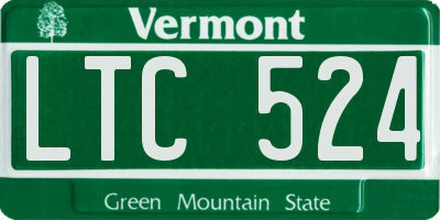 VT license plate LTC524