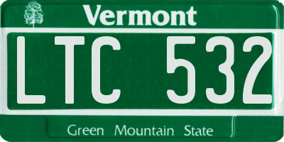 VT license plate LTC532