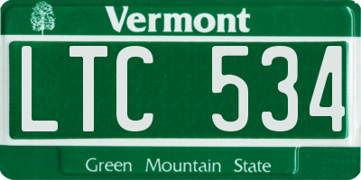 VT license plate LTC534