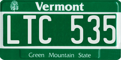 VT license plate LTC535