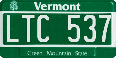 VT license plate LTC537