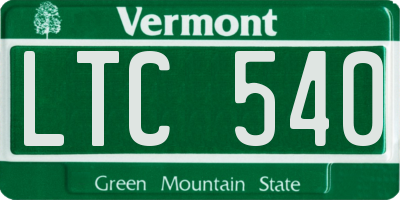 VT license plate LTC540