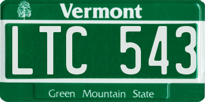 VT license plate LTC543
