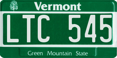 VT license plate LTC545