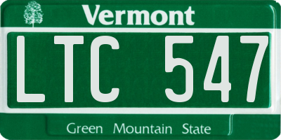 VT license plate LTC547