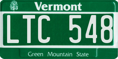 VT license plate LTC548