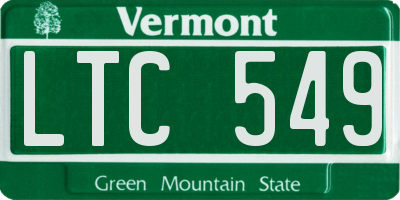 VT license plate LTC549