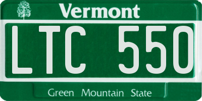 VT license plate LTC550