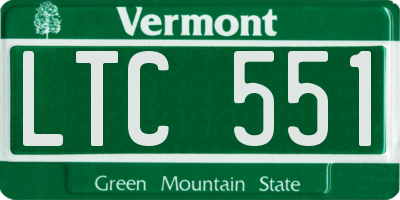 VT license plate LTC551