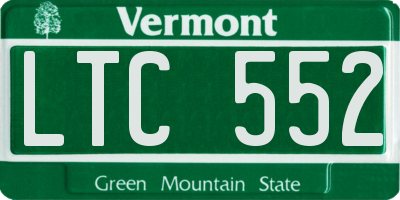 VT license plate LTC552